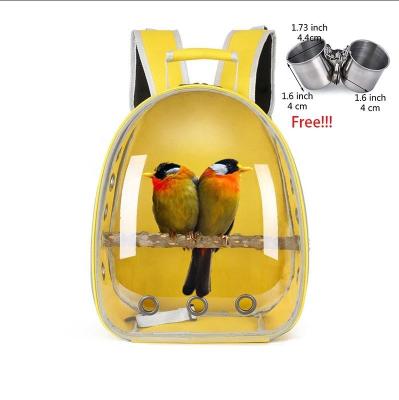 China New Design Bird Stocked Backpacks With Perches Large Transparent Breathable Bird Space Travel Bag Parrot Carrier Backpacks for sale