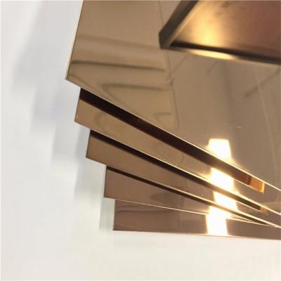 China Golden Stainless Steel Flat Strip Thin Decorative Metal Ss 430 Hairline 1219mm for sale