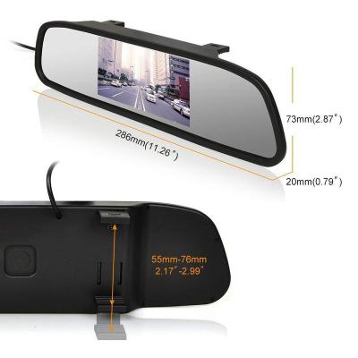 China High Quality NIGHT VIEW 4.3 Inch Tft Panel Rear View Mirror Monitor For Backup Car Reversing Camera for sale