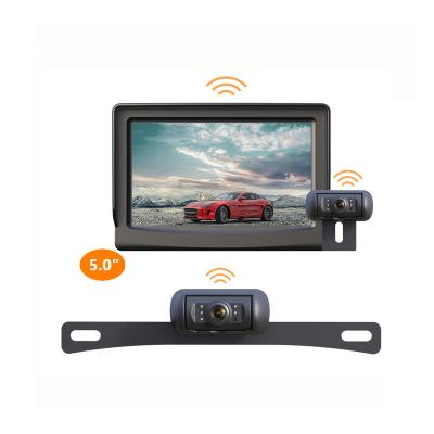 China Waterproof 5 Inch Rear View Car Seguridad Para Monitor in European USA License Plate View Car Camera Backup Reverse System for sale