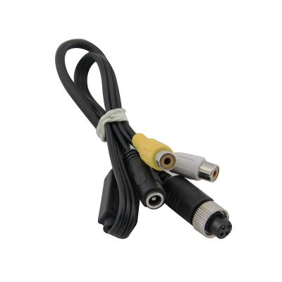 China Car 30cm 4 Pin Aviation Rca Adapter Connector Video Cable For Car Camera Connection for sale