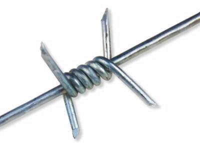 China Farm Double Twist 4 Points Steel Barbed Wire 25kg / Coil 15mm Barb Length zu verkaufen