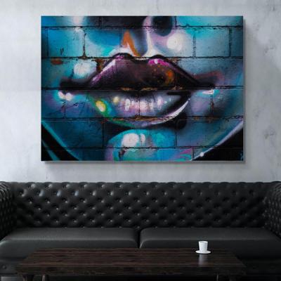 China Modern Wholesale Modern Graffiti Amazon Lips Art Nordic Style Decorative Wall Art Home Decor 5d Diamond Painting Red for sale