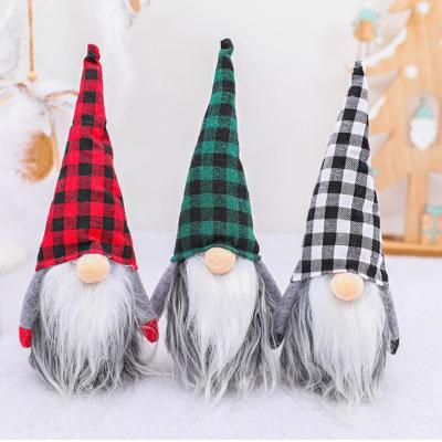 China Wholesale 2021 Polyester New Christmas Decorations Plush Beard Rudolph Doll Ornaments Doll Old Man Faceless Ornaments for sale