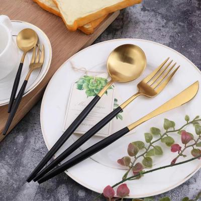 China S304 Stainless Steel Knife Fork Spoon Viable Portuguese Western Dessert Spoon, Household Long Handle Spoon, Chopsticks for sale