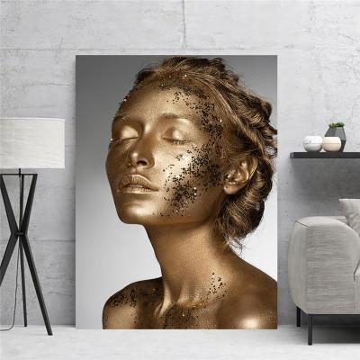 China American African Drawing Wall Art Canvas Art Poster Decorative Pictures Girl Waterproof Canvas Print for sale