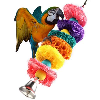 China Toy Bird Natural Loofah Colors Viable Explosive Natural Plant Handmade Parrot Fiber Sizes for sale