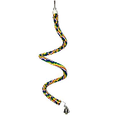 China Viable Colorful Pet Spiral Rope For Bird Parakeet Parrot Climbing Standing Swing Ladder for sale