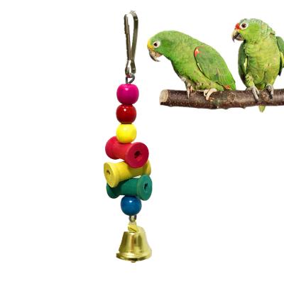 China Viable Colorful Pet Wooden Beads Rope For Bird Parakeet Parrot Climbing Toy for sale