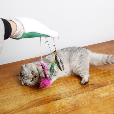 China Viable Pet Play Magic Gloves Cat Supplies Five Fingers Funny Play Pink Green Interaction for sale