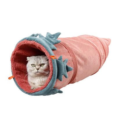 China Cat Toy Supplies Channel Folding Vegetable Viable Tunnel Kennel Drill Nest Pet Red Green Purple for sale