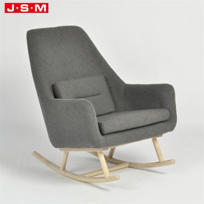 China Home Office Good Price Fabric Leisure Throne Chair Reclining Wooden Rocking Chair for sale