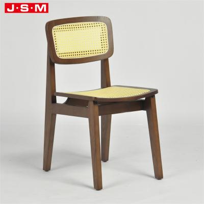 China Slipcovered Vintage Dining Room Plastic Rattan Decoration Wood Dining Chairs for sale