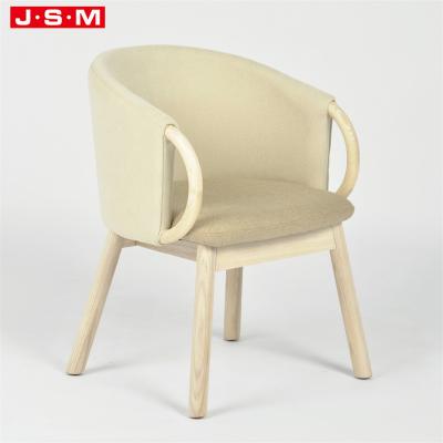 China Elegant Slipcovered Design Italian Wooden Dining Room Kitchen Beige Outdoor Dining Chairs for sale