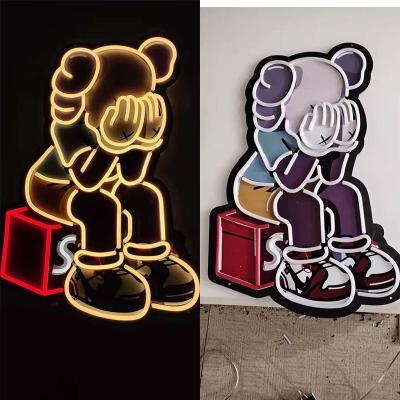 China LANDSCAPE most popular led acrylic neon sign logo cartoons kaws channel led sign with neon flex stripe or glass neon tube for sale