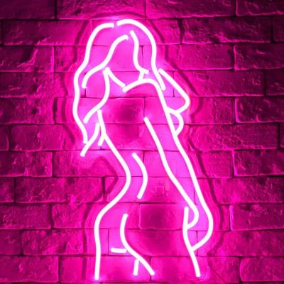 China Resin LED Buildings Outdoor Lighting Signage Indoor Hot Lady Body Neon Sign for sale