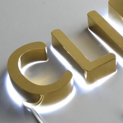 China Back DIY Led Large Led Signs Letters Gold Face Lighted Led Channel Letter Signboard Luminous Letter for sale