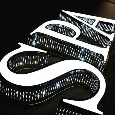 China Free Sample Buildings LED Lighting Animated Side Punched Luminous 3d Light Letter For Brand Promotion for sale