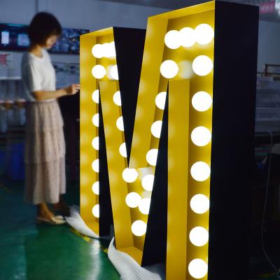 China Large Waterproof Factory Light Up Bulb Numbers Marquee Light Up Big Letters Giant Light Bulb Letters Love Marquee for sale