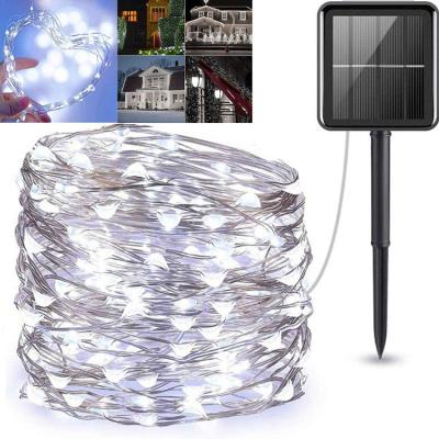 China 100led Garden Solar Garden Lights Outdoor Waterproof String Christmas Decoration Solar Led String Copper Wire Led String Light for sale