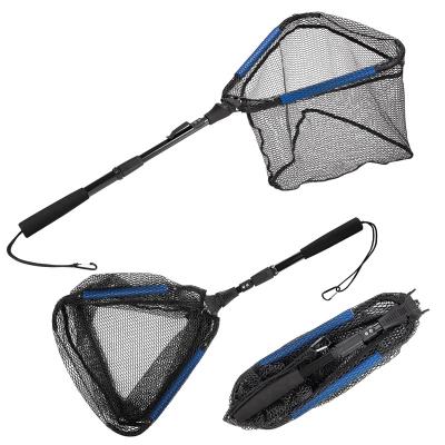 China 2022 Multifilament Fish Lock Lever Sight Net Rubber Aluminum Handle Held Fly Fishing Dip Landing Nylon Net for sale