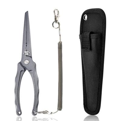 China Custom Outdoor Stainless Steel Seawater Tackle Scissor Accessories Multi Function Fish Lip Bone Outdoor Fishing Pliers Fishing Pliers for sale