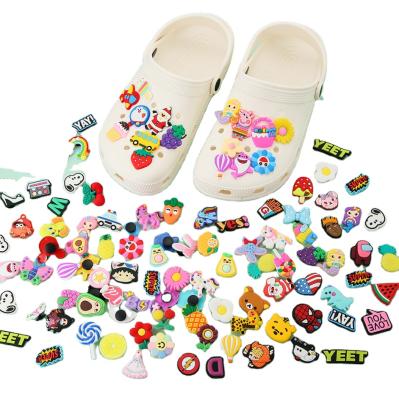 China New Style Girl Boy Hole Shoes Decorative Buckle Accessories Soft PVC Rubber Shoes Flower Slippers Shoe Buckle Cartoon Accessory VOL001 for sale