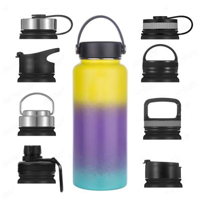 China PORTABLE Customization Gym Double Wall Stainless Steel Water Bottle BPA Free Wide Mouth Insulated Sports Bottle With Lid And Straw for sale