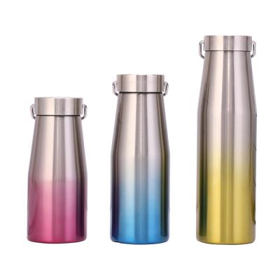 China PORTABLE Customization Tumbler Portable Travel Double Wall Water Bottle Stainless Steel Flask Sports Bottle With Handle Lid for sale