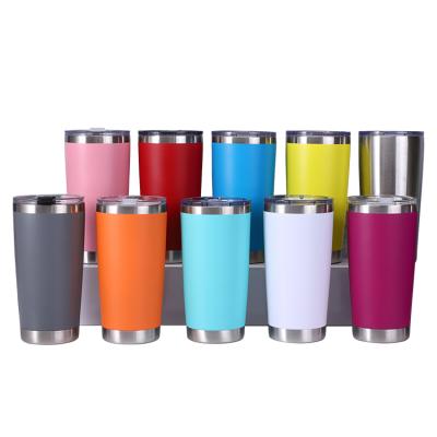 China 20oz Double Bottle Cold Beer Mug Vacuum Flasks Wine Tumblers Wall Stainless Steel PORTABLE Drinking Coffee Mug for sale