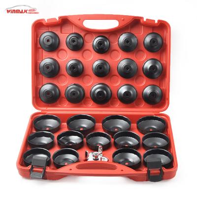 China Auto Repair Winmax 30PCS Various Sizes Oil Filter Cups Wrench Removal Filter With Plug Plactick Box Packing for sale