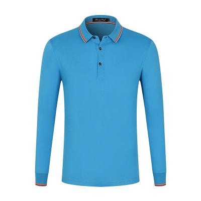 China Cheap wholesale anti-pilling men's long sleeve polo t-shirt with embroidery logo for sale