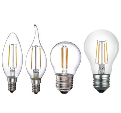 China Residential 2020 most popular 2W 4W 6W 8W clear filament led bulb A60 C35 G45 ST64 G80 G95 T30 with CE approved for sale