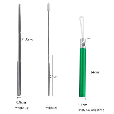 China New Leatch Straw Foldable Stainless Steel Straw Classic/Postmodern Flexible Drinking Set for sale