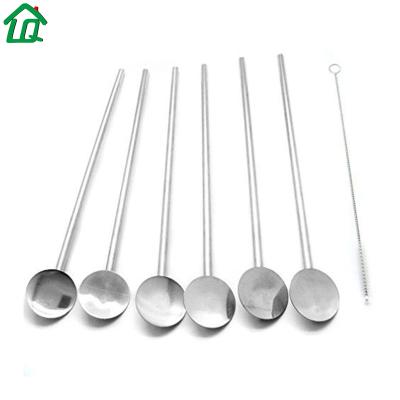 China Leatchliving Amazon Success 2019 New Product Sustainable Ideas 2 In 1 Nesting Stainless Steel Straw With Spoon for sale