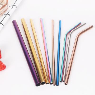 China Leatchliving Rose Gold Cocktail Straight Curved Professional Sustainable Stainless Steel Custom Straws for sale