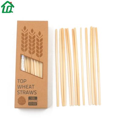 China Leatchliving Factory Price Disposable Eco Friendly Organic Biodegradable Wheat Products Wheat Drinking Straw Set for sale