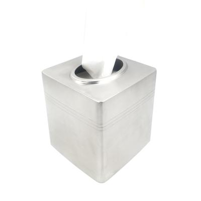 China Welcome In Daily Life 304 2 Styles Lines Pattern Square Tissue Box Leatchliving Bstainless Steel Metal for sale