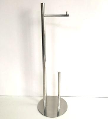 China Sanding Leatchliving Standing Toilet Paper Holder Bathroom Metal Base Stainless Steel for sale