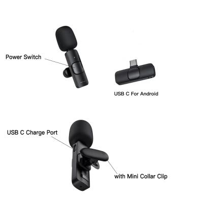 China Clip Wireless Microphone USB-C Plug Lapel Lavalier Microphone 80mAh en venta