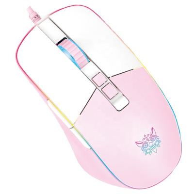 China High End 3D Gaming Mouse ONIKUMA CW916 Pink White Mice Gamer Optical Cable Mouse For Girls for sale