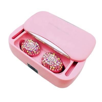 China Luxury Bling Crystal Bling Wireless TWS Earbuds In-ear Earphone Pink Diamond For Girls for sale