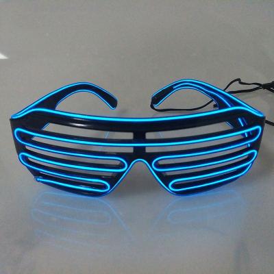 China Quick Flash Neon Lamp EL Ice Blue Wire Glasses Party Eye Glass LED Pane Bright Flashing Glasses For Praise for sale