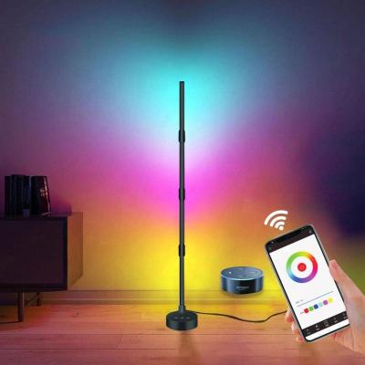 China Modern Drop Shipping Modern Minimalist RGB Aluminum Floor Lamp Modern Round RGB LED Lamp Nordic Corner Standing Light for sale