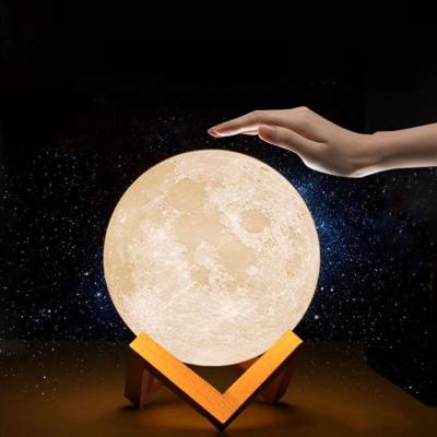 China Modern Multicolor Home Decoration Customized Table Lamps Touch Mood Lights Moon Lamp Small 3d Led Night Light For Kids for sale