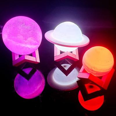 China Modern 3D Printing Saturn Lamp Decoration Bedroom LED Night Light with Remote Controller for Kids Gift Night Lamps for sale