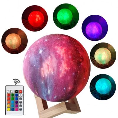 China Customized 16 Color USB Christmas Gift 8cm 10cm Big 3D Modern Kids Led Moon Night Light 12cm Moon Lamp for sale