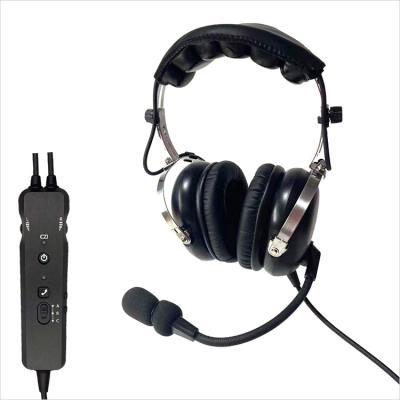 China Earphone Black Pilot Headset ANR Aviation Headset Electret Condenser Microphone (Active Noise Reduction) A20 for sale