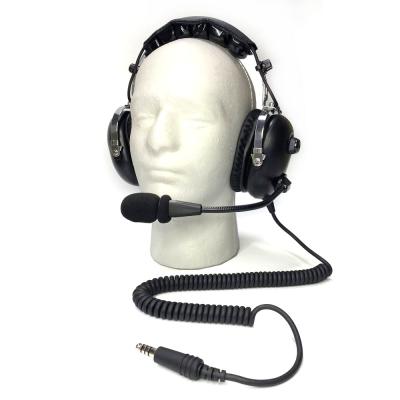 China Earphone Black Noise Canceling Aviation Helicopter Headset Noise Reduction Pilot Aviation Headset With U-174U Connector for sale