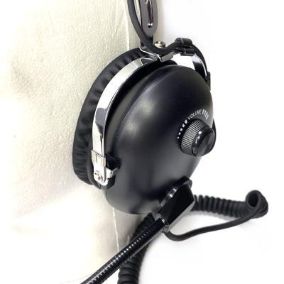 China Earphone Black Noise Canceling Aviation Helicopter Headset Noise Reduction Pilot Aviation Headset With U-174U Connector for sale